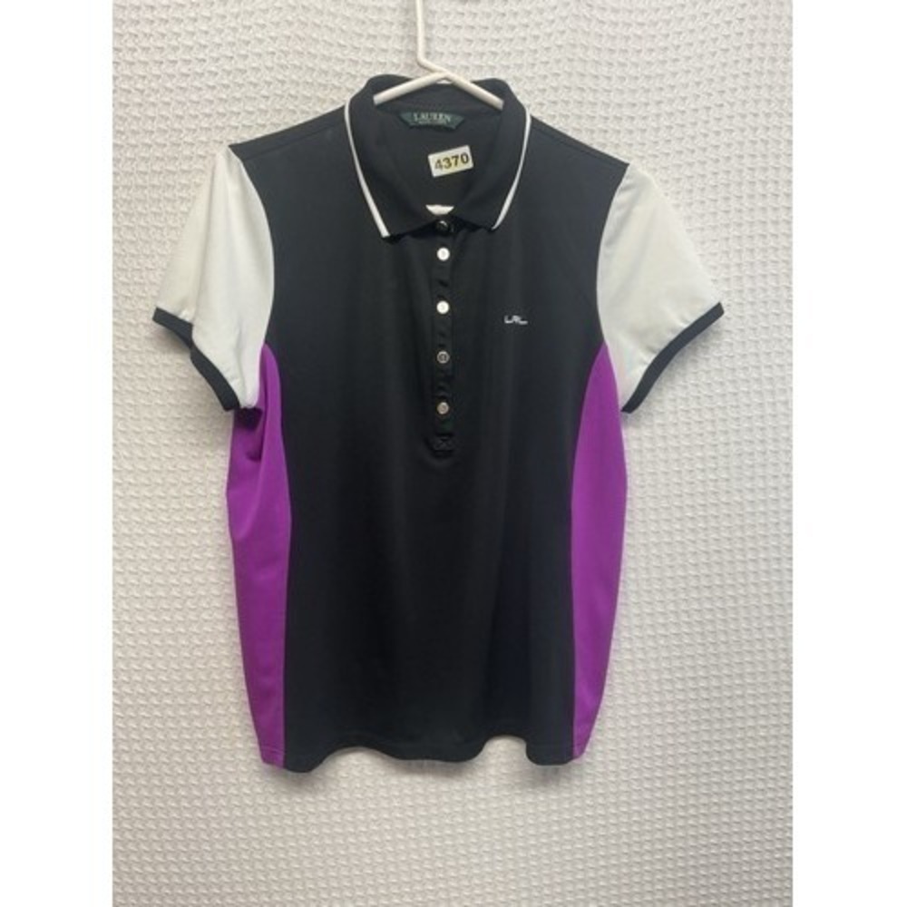 Lauren Ralph Lauren LRL 1/4 Button Short Slv. Golf Polo Shirt Top Women XL China
